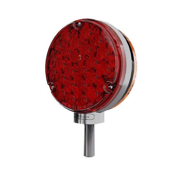 Round Double Face 48 LED Pedestal Mount Stop Tail Turn Signal Parking Light [2 Pack]